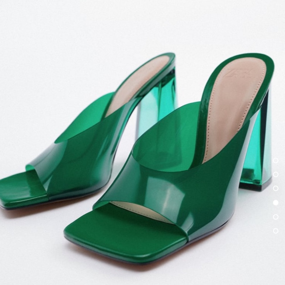 Zara Vinyl Heel Sandals
